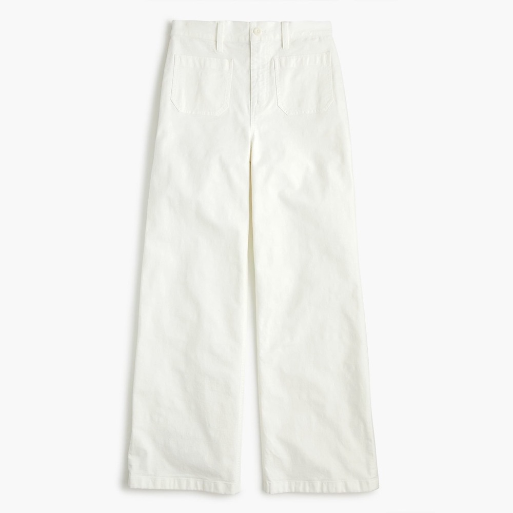 J. Crew Point Sur Wide Leg Full Length Pant Pure